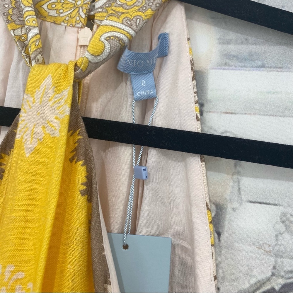 ANTONIO MELANI Yellow and Cream Midi Dress - Picture 11 of 11